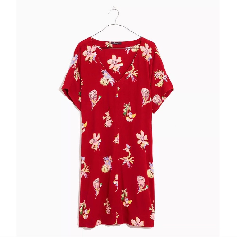Floral Red Dress